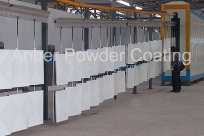 Steel sheet powder coating line